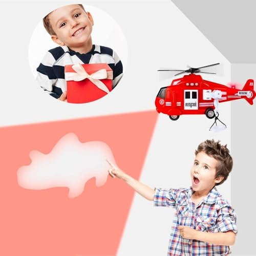 Image of Jack Royal 1:16 Helicopter Pull Back Friction Power Toy - Scaled Model with Projection Lights and Sound Toy Includes Cargo Basket for Kids Pretend Play Toys