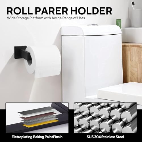 Foto de Juego de accesorios de baño de 15 piezas de 23.6 pulgadas, juego de accesorios de baño de acero inoxidable negro, kit de barra de toalla de baño (imagen 6)