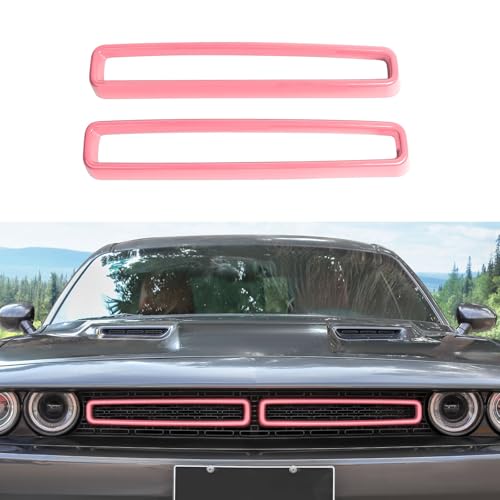 Image of RAZPOY Front Grille Inserts Grill Guard Compatible with 2015-2024 Dodge Challenger Exterior Accessories, Pink