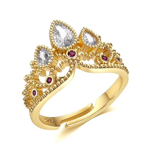 Rapunzel Ring Tangled Fans Princess Crown Ring Princess Jewelry Birthday Party Ring Halloween Dress up Gifts