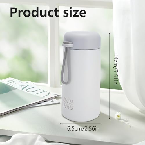 Simcat botella de agua pequeña de acero inoxidable aislada al vacío de 9 oz con mango miniatura 4