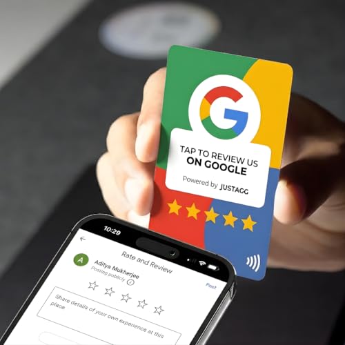 Image of Google Review NFC Card | Get More 5-Star Reviews Instantly | Tap to Review Card for Business | QR + NFC | No App Needed | Works on All Phones