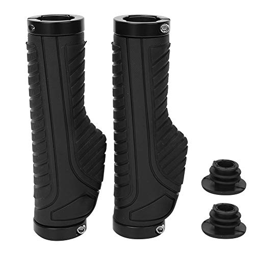 1 Pair Mountain Bikes Handlebar Grips, Rubber Bikes Handlebar Grips, Avoid Slip Bikes Handle Bar Grips, for Long-Lasting Bikes Hand Bar End Grips for All Regular Handlebars(Black)