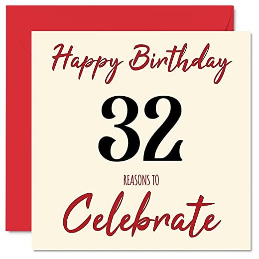 Divertidas tarjetas de cumpleaños 32 para hombres y mujeres, Reasons To - Tarjeta de feliz cumpleaños para papá, mamá, hijo, hija, hermano, hermana, tío, tía, primo, tarjetas de felicitación, tarjeta