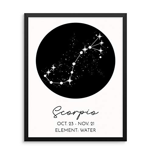 Scorpio Zodiac Constellation Art Print Minimalist Horoscope Sign Wall Poster 11x14 UNFRAMED Modern Astrology Artwork for Living Room, Bedroom, Home Office (SCORPIO)