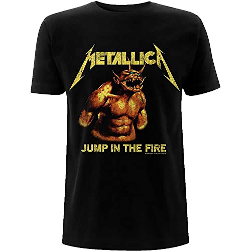 Rock Off Metallica T Shirt Jump in The Fire Vintage Band Logo Nouveau Officiel Unisex Size L