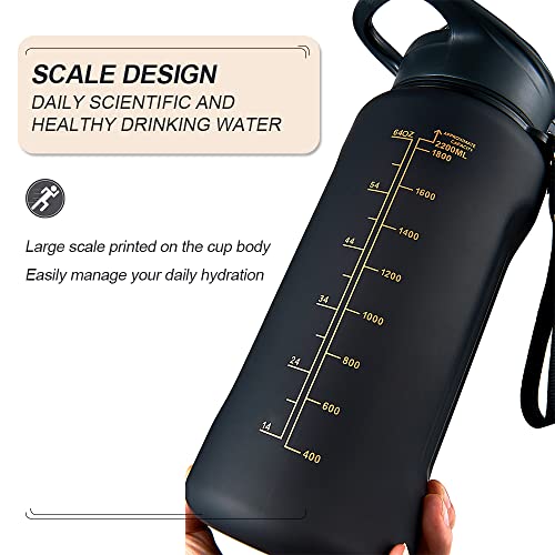 WATMHHJQ Borraccia 2200ML, Borraccia sportiva ad
