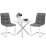 Cómoda silla de comedor moderna --- La silla cantilever tiene un diseño ergonómico. Una impresionante alternativa a las sillas de comedor tradicionales. Nuestras sillas de comedor cuentan con un asiento acolchado de tela de microfibra de terciopelo, un respaldo alto y una pata de metal curvada única está equipada con una almohadilla antiarañazos y sin ruido para proteger tu suelo. Un conjunto de muebles de comedor o oficina que se adapta a la mayoría de estilos de decoración