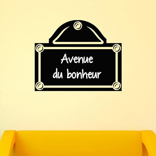 Ardesia - Adesivo da parete trasparente con placca di strada altezza 75 x larghezza 100 cm