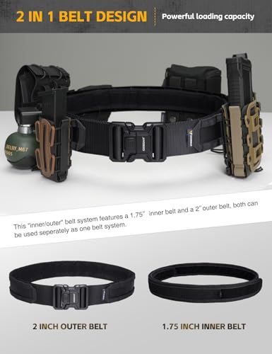 Image of IDOGEAR SPORTS Tactical Riggers Belt 2 inch Heavy-Duty MOLLE Belt With 1.75 inch Inner Nylon For Outdoor Military Work Use