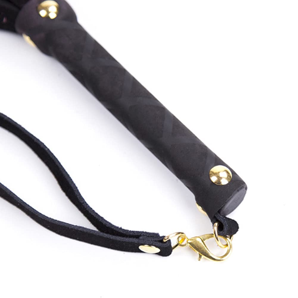 Cravache d'équitation fouet poignée souple harnais cuir synthétique outil enseignement accessoires costume noir
