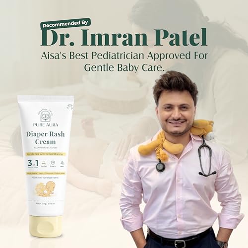 Image of Pure Aura Baby Diaper Rash Cream 100gm | Ayurvedic Healing for Sensitive Skin | Natural & Chemical-Free | Safe for Newborns | Soothes & Protects Baby's Skin | Doctors Recommended | Made in India