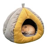 Confort en Forma de Cúpula: Diseñada con un marco en forma de cúpula, esta cama para hámster mantiene su forma de manera consistente e incorpora acolchado extra grueso junto con un de asistencia 3D, fomentando un lugar de descanso seguro y cómodo para que las mascotas se relajen y recarguen energías a diario. Proporciona un entorno ideal para el relax continuo, mejorando la calidad del sueño y el bienestar general de tu animal de compañía mediante un diseño ergonómico y duradero.