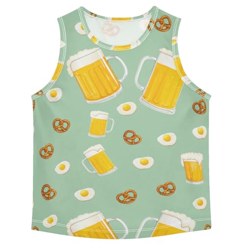 J JOYSAY Pretzel Friedegg Palegreen Boys Tank Top Sleeveless Muscle Shirts Quick Dry Kids T-Shirts 3-15T