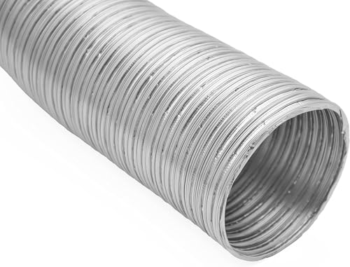 H&C VENT Tubo Flessibile Alluminio 80 mm Diametro Tubo – HVAC 1,5 m Lunghezza Max Condotto Aria– Tubo Flessibile di Ventilazione Uscita Scarico Elemento Sistema di Alimentazione Aria Calda