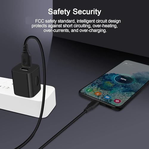 image for FiveBox Black USB Wall Adapter, Charging Block, 3Pack Dual Port 2.1A F