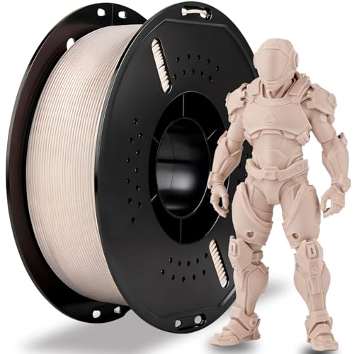 LVVJ3D Filamento para impresora 3D beige, 1 kg, filamento PLA de 1,75 mm, materiales de impresión 3D para impresoras 3D Bambu Lab, AMS, AMSLite
