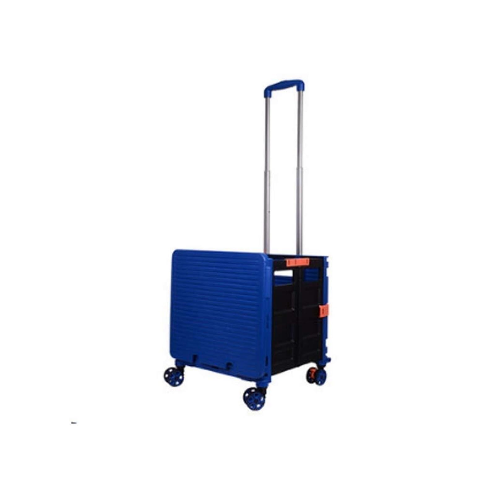 Dannmpx Blue Shopping Trolley Foldable Shopping Cart Household Basket Trolley For And Loading Groceries Utility Cart(Blue)