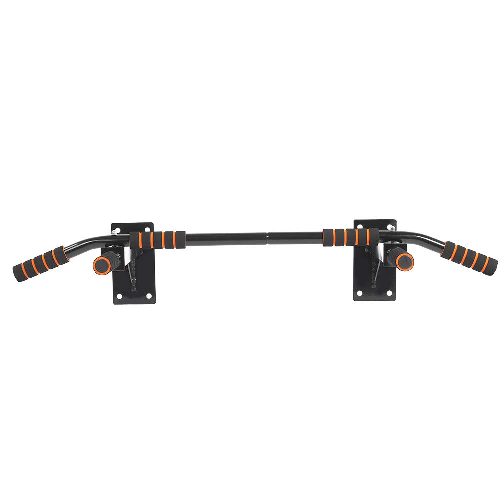 Door Frame Pull Up Bar, Body Building Exercise Wall Mounted Chin Up Bar Steel Pipe Bar with 6 Non-slip Foams