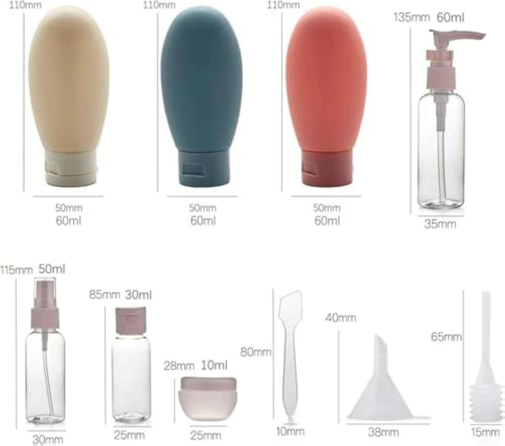 Travel Bottles Set (11 PCS) Leakproof Toiletry Kit