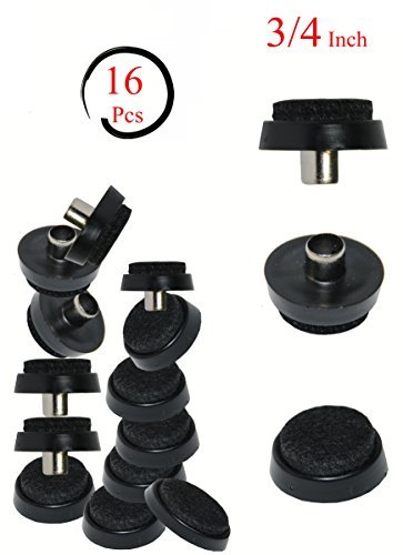 ¾’’ Black Nail-on Felt Pads – Firm Hold – Prevent Scratches on Hardwood, Ceramic and Linoleum Floors – Wood Floor Protector – Easy to Install (16 Pieces)