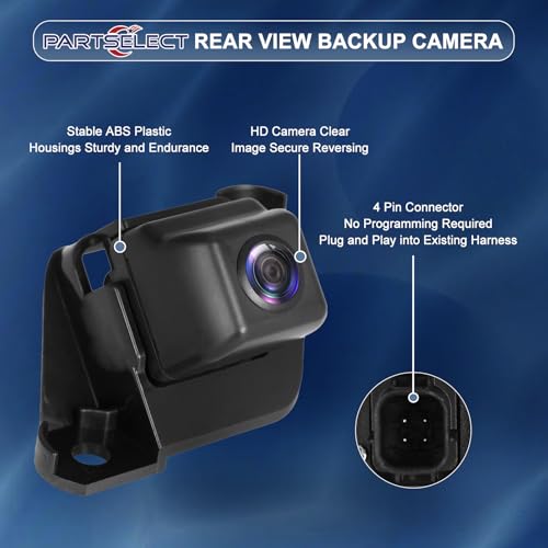 Image of Rear View Backup Camera Replacement for Toyota Tacoma 2009 2010 2011 2012 2013 2.7L 4.0L Back Up Camera Replaces# 86790-04010 8679004010 (4 PIN Connector)