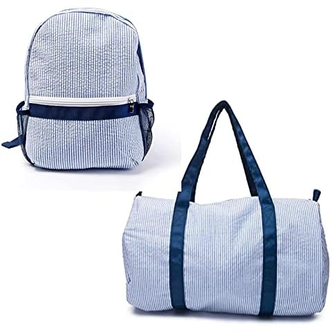 BLANKSMALL Kids Toddler Soft Seersucker Backpack - Light Weight Roomy Overnight Weekend Small Duffel Bag Cover