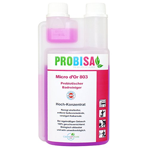 Nettoyant pour salle de bains écologique, nettoyant pour sanitaires et WC Probisa Micro d'Or 803 - neutralisant de mauvaises odeurs efficace (0,5 litre de concentré donnent 25 litres prêt à l'emploi)