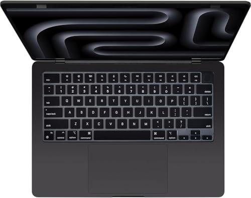Image of OJOS Keyboard Protector Compatible with 2025 2024-2021 M4 M3 M2, Air 13.6 inch 15 inch A3240 A3113 A2681 A3241 A3114 A2941,Pro 14 inch 16 inch M4 M3 M2 M1 A3112 A3185 A3401 A3403 A3186 A2442 Cover Skin-Black