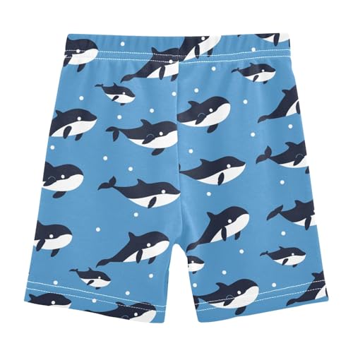 Cartoon Killer Whale Print Girls Shorts Elastic Waist Sports Shorts Girls Leggings Pants for 4-10 Years2