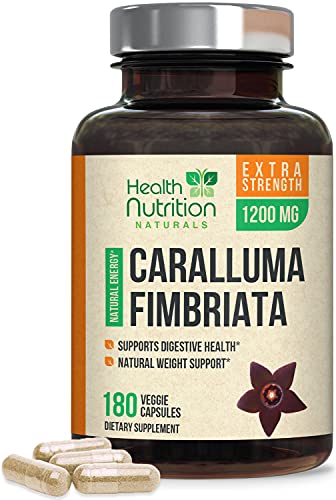 Caralluma Fimbriata Extract 1200 mg - Maximum Strength Natural Endurance Support, Made in USA, Best Vegan Caps for Women and Men - 180 Capsules