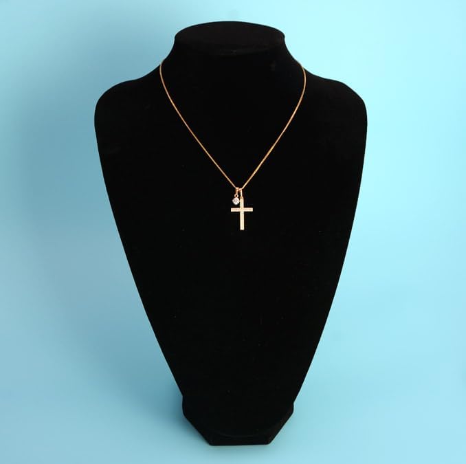 JIM'S SXP Elegant 18K Gold Plated Cross Pendant Necklace, Dainty Crystal Cubic Zirconia, Religious Fashion Jewelry for Women - Image 5