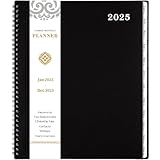 2025 Monthly Planner - JAN - DEC 2025 Monthly Planner/Calendar,12-Month Planners with Contacts & Passwords, 8.5' x 11' Planners 2025, Thick Paper - Black