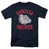 Gonzaga University Official Bulldogs Logo Unisex Adult T-Shirt, Navy, X-Large