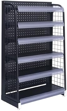Supermarket Vegetable Shelves, Display Rack, 5/6 Tiers Supermarket Shelf, Snack Organizer with Label Holder, Candy Potato Chips Fruit Vegetable Retail Display Racks, Pantry Convenience Store