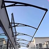 Aluminium-Vordach,Balkon-Klimaanlagen-Überdachung,Pultbogenvordach,Haustür-Überdachung,Gewölbte Tür-Fenster-Markisen-Überdachung,Transparent Türvordach,mit Zubehör (60x260cm/24