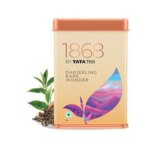 Image of 1868 by TATA Tea Darjeeling Rare Wonder, Pure Darjeeling Black Tea, Hand Rolled, Whole Loose Leaf, Second Flush, Muscatel Flavour, From House of TATA (25 Cups /50g)