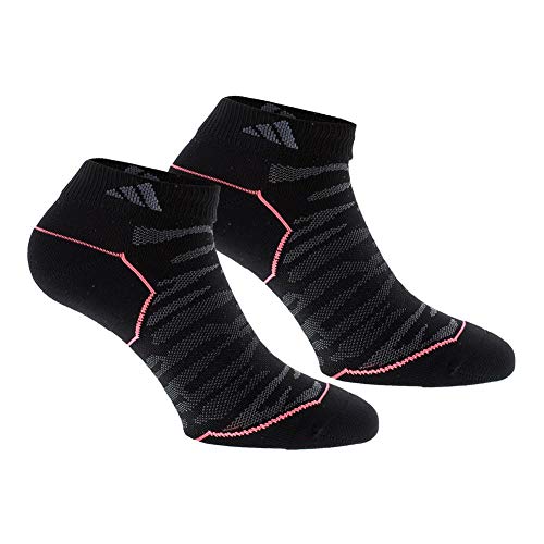 adidas Women's Superlite Prime Mesh Low Cut Sock (2-Pair), Black/Onix/Flash Red, Medium, (Shoe Size 5-10)