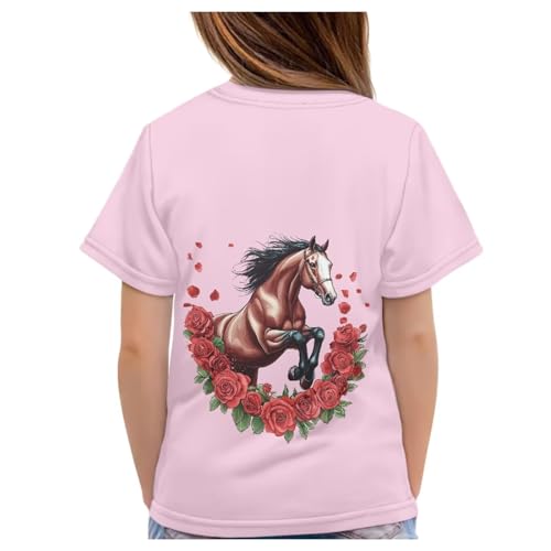 Image of WELLFLYHOM Kids Tshirts Girls Boys Short Sleeve Crewneck Tees Shirts Casual Sport Pullover Tops Size 3-16 Years