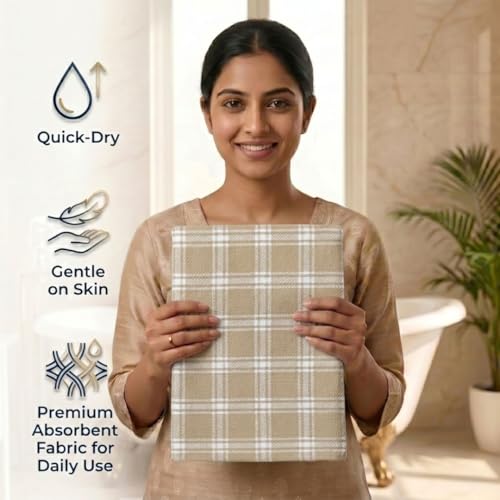 Image of Athom Living Premium Bath Towel 75 x 150 cm Pack of 1 Waffle Towel,Ultra Absorbent, Quick Dry, and Durable - Ideal for Spa, Gym, and Everyday Use, Yellow Color