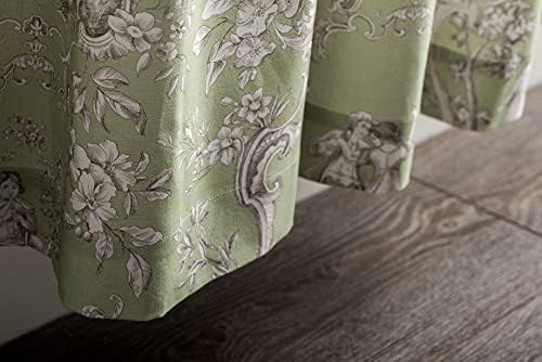 Maison d' Hermine Curtains for Living Room 100% Cotton 96 inch Length One Panel Light Filtering Toile Curtains for Bedroom Windows with Rod and Loop Pockets Drapes (Joli Jouy Green, 50" W x 96" L) — view 7