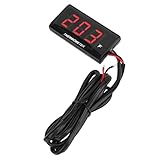 Tbest Motorrad-Digital-Wassertemperatur, Ultradünnes 12-V-LCD-Display mit 18-mm-Sensoradapter für die Meisten Motorräder, Wasserdichtes, Hitzebeständiges ABS-Material (Rot)