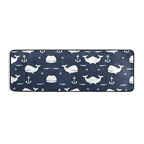 linomo Area Rug Teppich Ozean Meer Wal Anker Flur Läufer Teppichboden Teppiche Fußmatte Wohnzimmer...