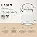 Haden Heritage 1.7 Liter Stainless Steel Electric Kettle, Hot Water Kettle with 360-Degree Base and Auto Shutoff, Ivory & Chrome