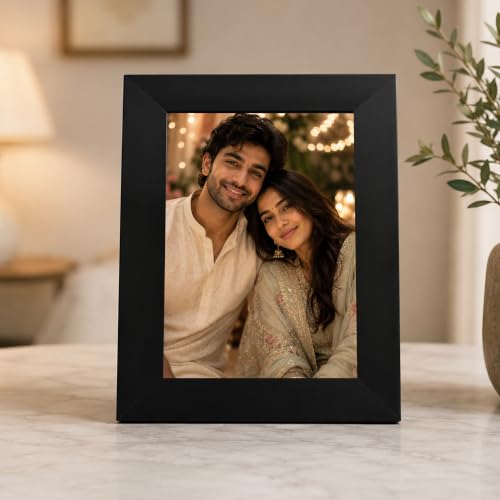 Image of Customize Classic Table Photo Frame With Photo Upload and Rakhi For Raksha Bandhan, Brother, Sister, Birthday, Anniversary for Husband, Couple, Parents For Table & Wall Both (6R, 6x8 Inch)