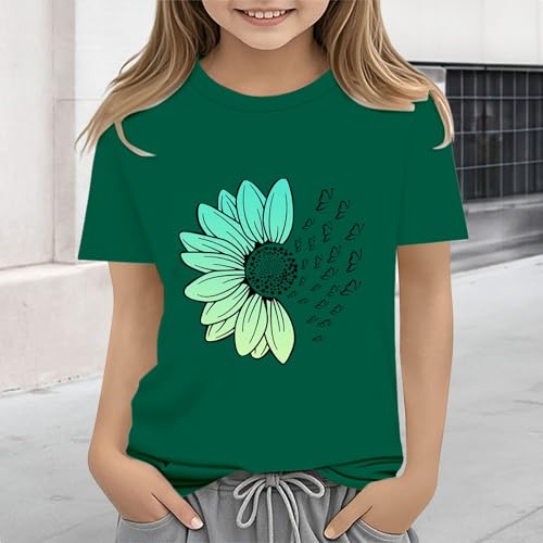 Kids Girls Tops Dandelion Graphic T-Shirts Short Sleeve Funny Inspirational Flower Tee Summer Casual Tops4