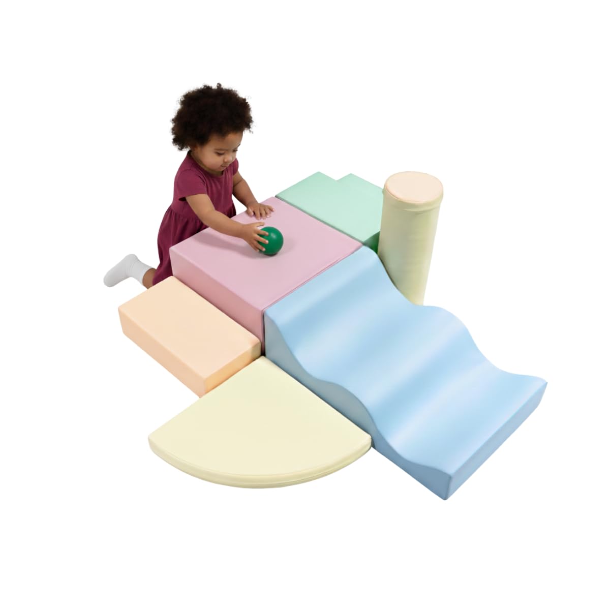 IGLU Soft Play Baby Foam Climbing Block Set of 6 Shapes for Toddlers 1 to 3 years Indoor Home Crawling and Building Equipment Activity Toys (Pastel)