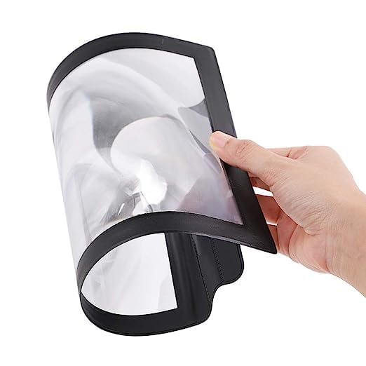 Breewell® A4 Paper Size Magnifying Glass, PVC Plastic Full Page Reading Magnifier, Portable HD Old Man Reading Aid Lens Folding Large Sheets Magnifier Loupe 3