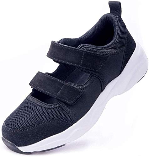 Femmes diabétique travail Chaussures Pieds confortables Gonflement de marche Chaussures de course ajustables Œdème Chaussures extra large orthopédiques pour l'arthrite,fasciite plantaire,Noir,42 Cover
