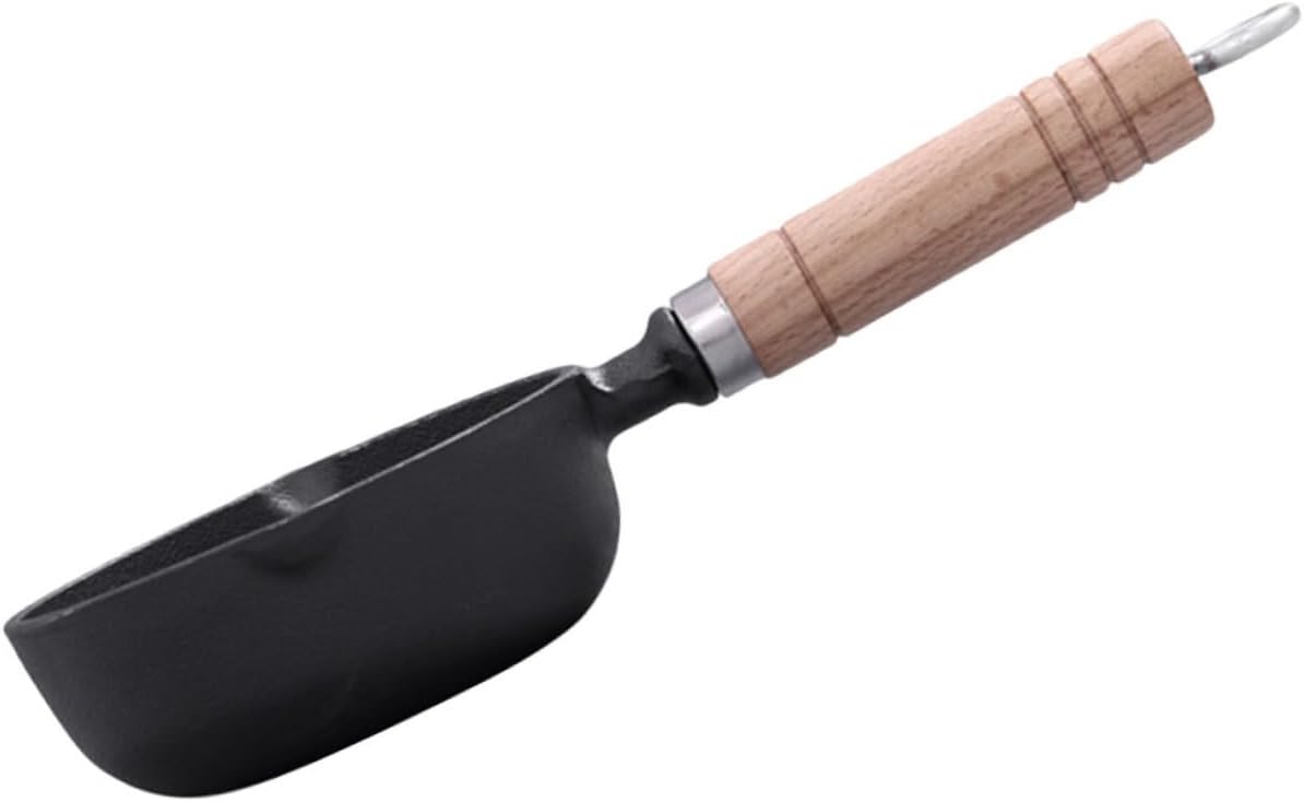 Small Cast Iron Frying Pan Omelet Spout Butter Melting Pot Handle Compact Butter Warmer Food Warmer Iron Sauce Oil Boil Sauce Handle Small Milk Warm